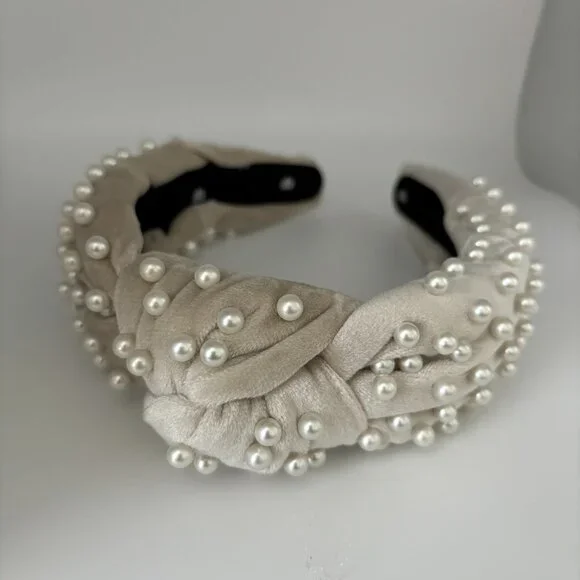 NWOT Lele Sadoughi IVORY PEARL HEADBAND - Picture 3 of 6